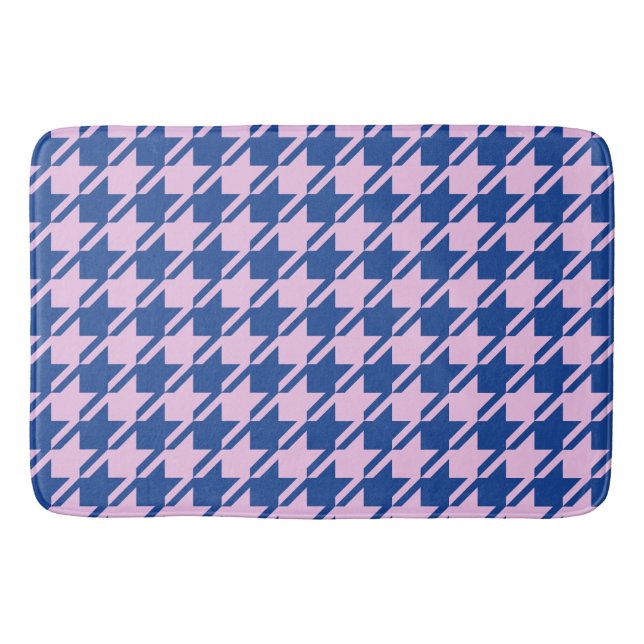 Alfombrilla De Baño Patrón rosa y azul de Houndstap (Anverso)