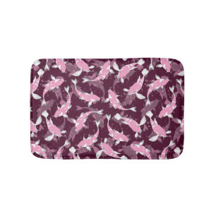 Alfombrilla De Baño Patrón rosa y púrpura - Koi Fish