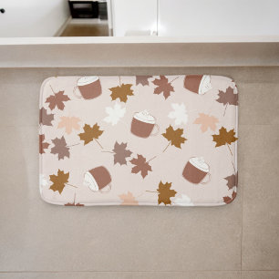 Alfombrilla De Baño Patrón rústico de calabaza botánica Spice Maple Le