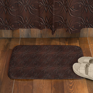 Alfombrilla De Baño Patrón sin costuras de cuero tallado con aspecto m