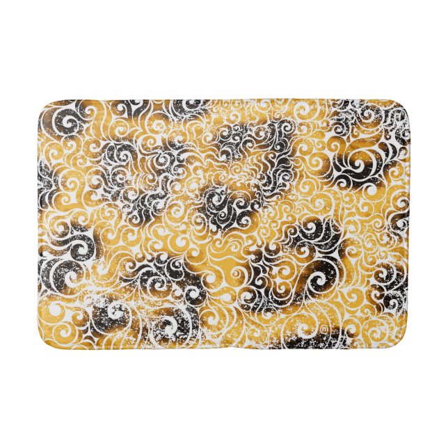 Alfombrilla De Baño Patrón Swirly Leopard (Anverso)