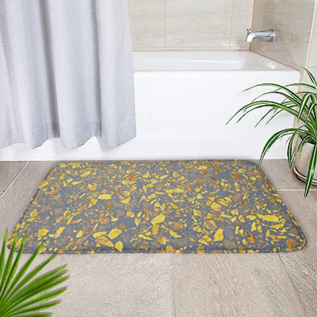 Alfombrilla De Baño Patrón Terrazzo de oro moderno (Subido por el creador)