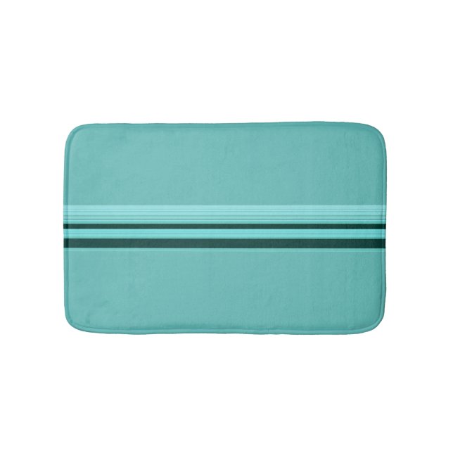 Alfombrilla De Baño Patrón Verde azulado a rayas moderno y elegante (Anverso)