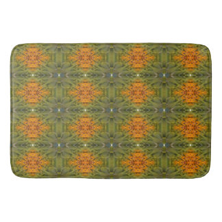 Alfombrilla De Baño Patrón verde con naranja
