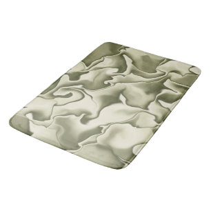 Alfombrilla De Baño Patrón verde oliva ahumado y beige