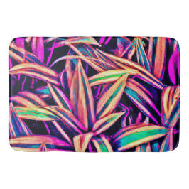 Alfombrilla De Baño Patrones de hojas de neón revelados