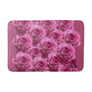 Alfombrilla De Baño Patrones de rosas rosados y morados