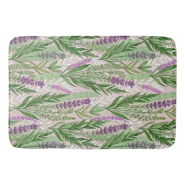 Alfombrilla De Baño Pattern Fresh Lavender Flowers (Anverso)