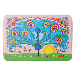 Alfombrilla De Baño Pavo con Flores