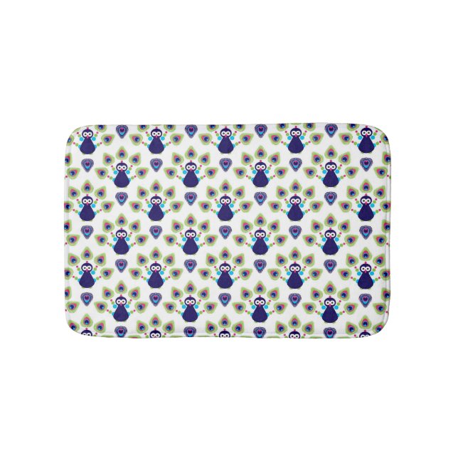 Alfombrilla De Baño pavo real exótico retro de la India (Anverso)