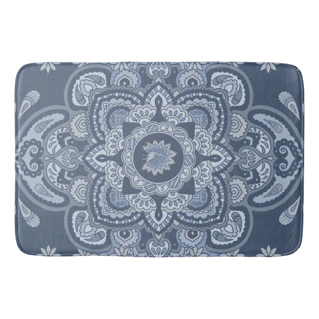 Alfombrilla De Baño Pavo real persa azul (Anverso)