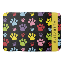 Alfombrilla De Baño Paws coloridos, Patrón de garras, Paws de perros, 