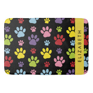 Alfombrilla De Baño Paws coloridos, Patrón de garras, Paws de perros,