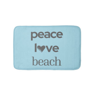 Alfombrilla De Baño Paz Amor Playa Azul Vida Costera Decoración de Bañ