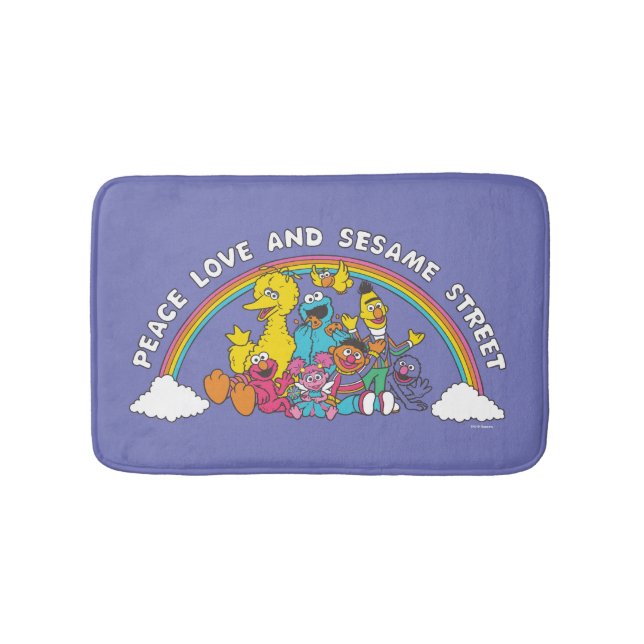 Alfombrilla De Baño Paz, amor y Plaza Sésamo (Anverso)