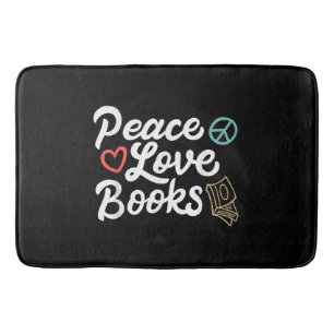Alfombrilla De Baño Peace Love Books Geeky & Cute Leading