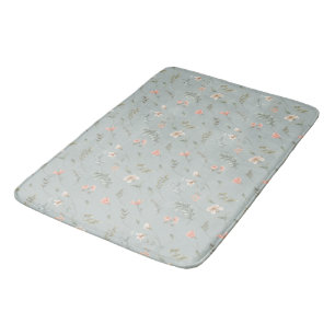 Alfombrilla De Baño Peach and Blue Dreamflowers Bath Mat