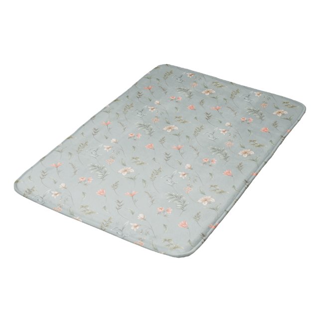 Alfombrilla De Baño Peach and Blue Dreamflowers Bath Mat (Angular)