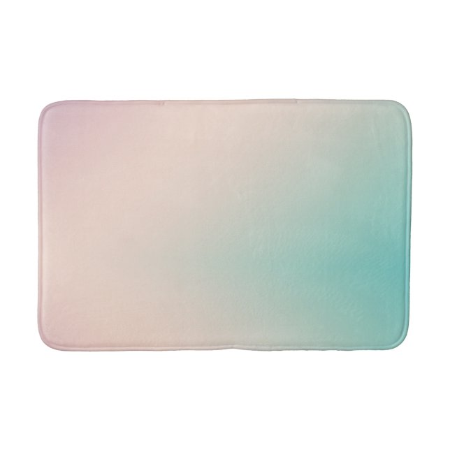 Alfombrilla De Baño Peach Aqua Tie Dye Ombre (Anverso)