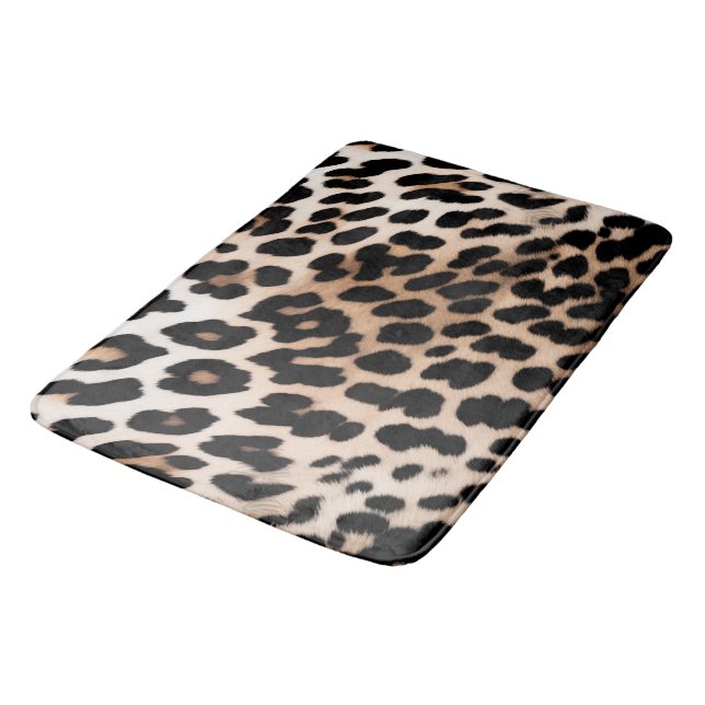 Alfombrilla De Baño Peach Black Cream Leopardo Animal (Angular)