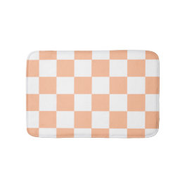 Alfombrilla De Baño Peach Fuzz Checkered Gingham Pattern