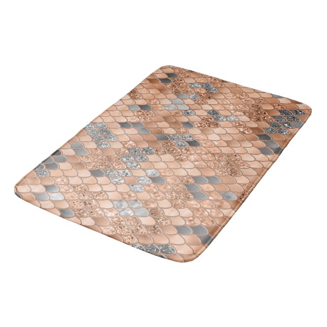 Alfombrilla De Baño Peach Fuzz Gray Mermaid Scales Glam #1 (Angular)