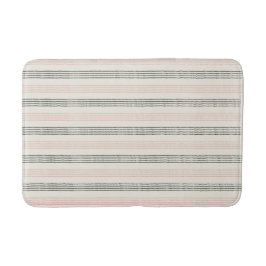 Alfombrilla De Baño Peach Sage Modern Stripe Boho Minimalista