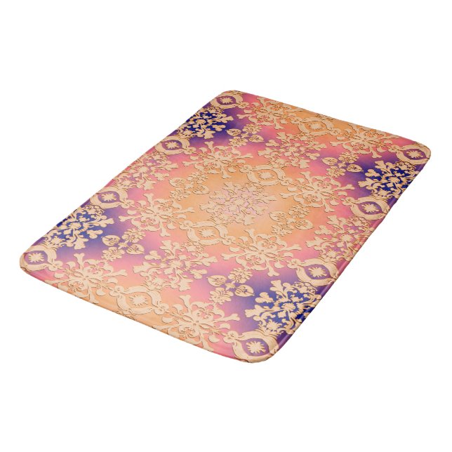 Alfombrilla De Baño Peach Sunset Royal Damask (Angular)