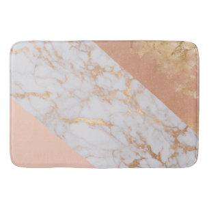 Alfombrilla De Baño Peachy Marble Elegance