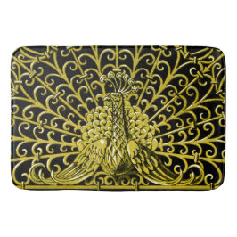 Alfombrilla De Baño Peacock de oro de Art Nouveau