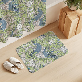 Alfombrilla De Baño Peacock Garden in Blue Green Grey