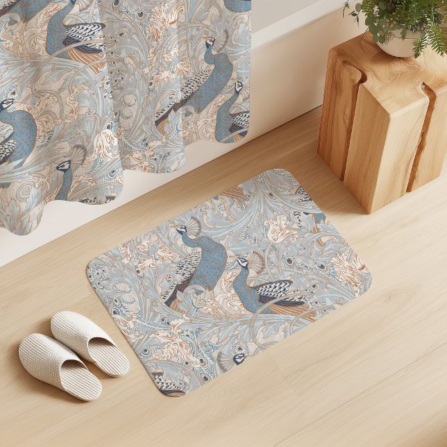 Alfombrilla De Baño Peacock Garden in Blue Grey Mocha Beige (Subido por el creador)