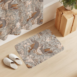 Alfombrilla De Baño Peacock Garden in Saffron Grey Beige