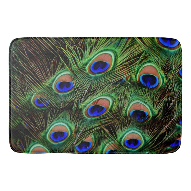 Alfombrilla De Baño Peacock Peacocks Plumas batata (Anverso)