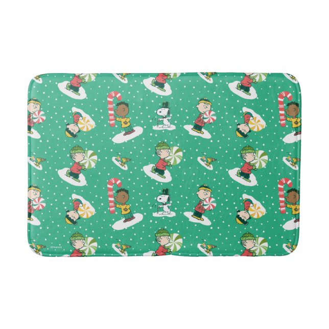 Alfombrilla De Baño Peanuts Peppermint Dreams Snowflake Pattern (Anverso)