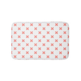 Alfombrilla De Baño Pega puntos cruzados sobre blanco