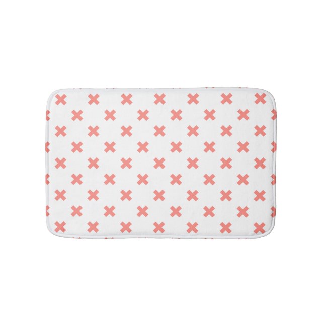 Alfombrilla De Baño Pega puntos cruzados sobre blanco (Anverso)