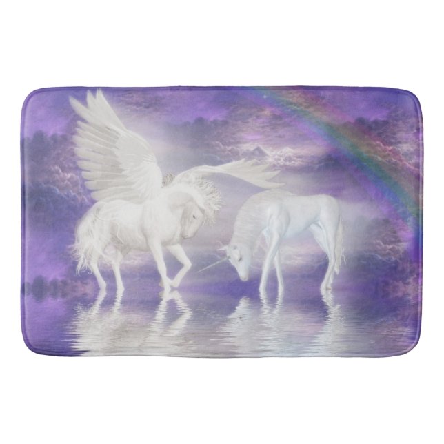 Alfombrilla De Baño Pegasus y unicornio (Anverso)