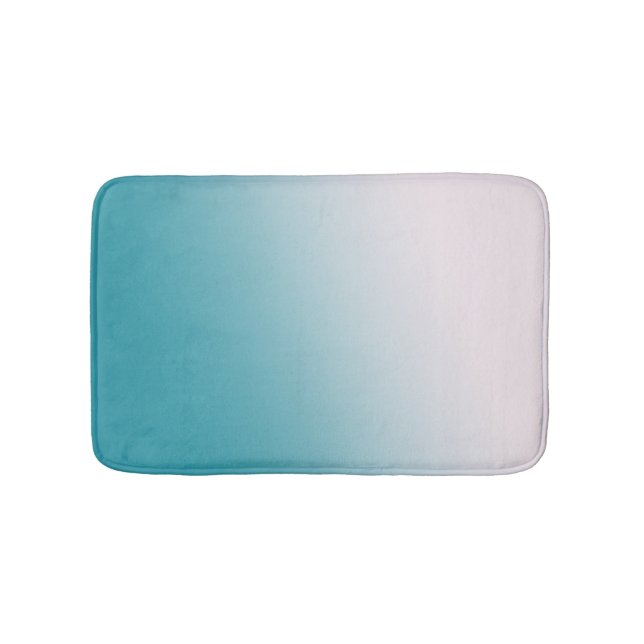 Alfombrilla De Baño Pendiente verde azulada y blanca (Anverso)
