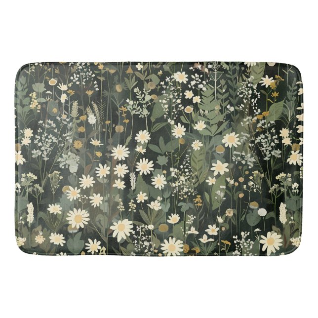 Alfombrilla De Baño Penelope Dark Daisy Floral (Anverso)