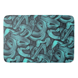 Alfombrilla De Baño pensamiento profundo - negro y azul turquesa :
