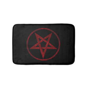 Alfombrilla De Baño Pentagram del diablo Rojo