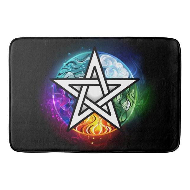 Alfombrilla De Baño Pentagrama de Wiccan (Anverso)