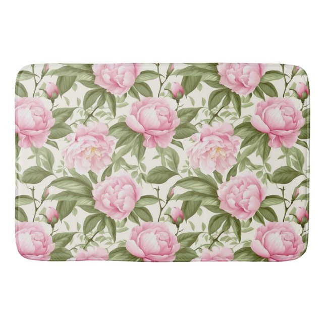 Alfombrilla De Baño Peonías Rosadas (Anverso)