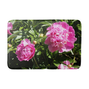 Alfombrilla De Baño peonías rosadas oscuras