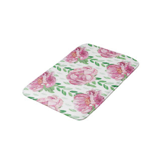 Alfombrilla De Baño Peonies de color de agua rosa