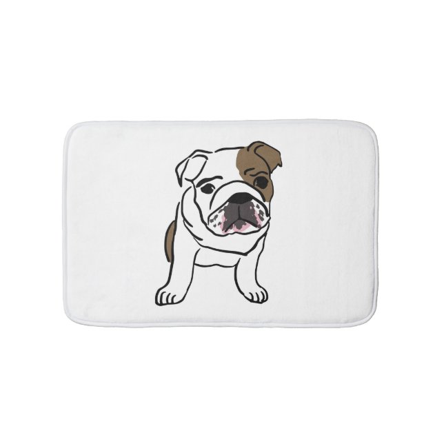 Alfombrilla De Baño Pequeña estera de baño del bulldog inglés (Anverso)