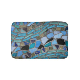 Alfombrilla De Baño Pequeña estera de baño del mosaico de cristal az