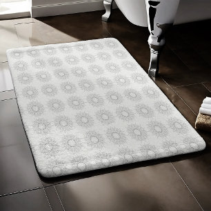 Alfombrilla De Baño Pequeña floral blanca caída al patrón rural