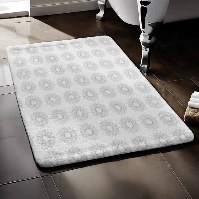 Alfombrilla De Baño Pequeña floral blanca caída al patrón rural (Subido por el creador)